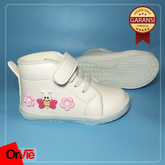 Sepatu Boots Anak Perempuan Motif Flower Bee | Sepatu Anak Sekolah Onvie