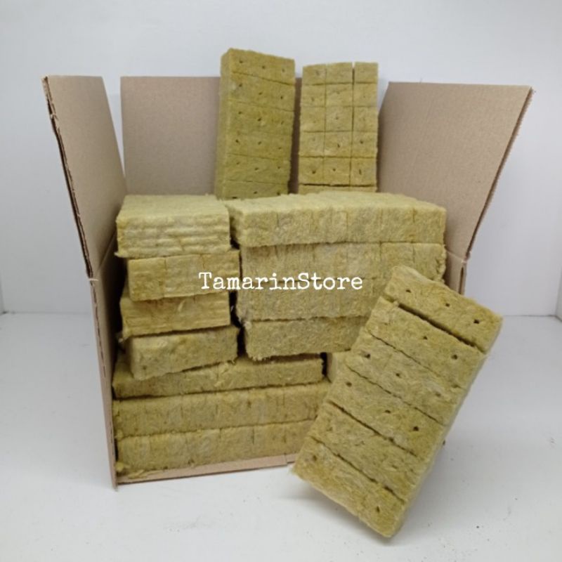 Rockwool Hidroponik Siap Pakai 3 x 3 x 2,5 Cm