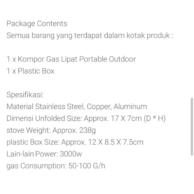 Kompor Lipat Camping Portable