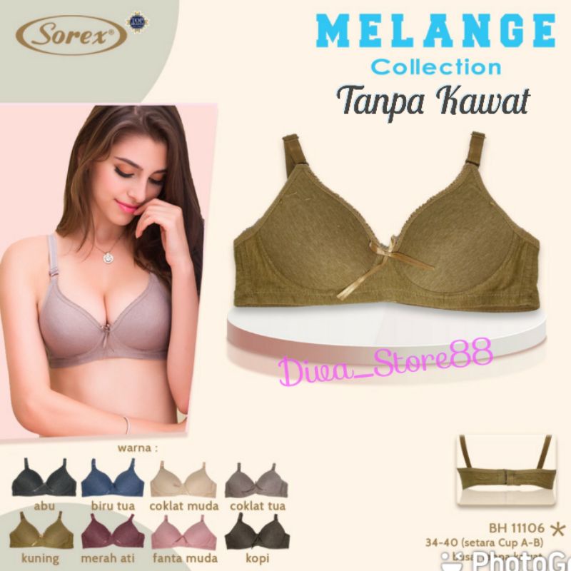 Bh Sorex 11106 MELANGE Collection | Sorex Bra 11106  Full Cup Busa Tipis Tanpa Kawat Kait 2