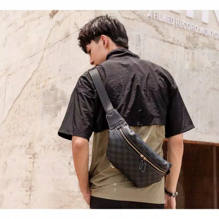 Tas Pinggang Kulit / Waist bag Kulit Pria / Crossbody Bag Pria Kulit G008