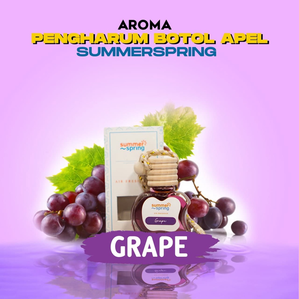 Pengharum Ruangan Aroma Grape Botol Apel Summer Spring Pengharum Mobil Kamar Aromaterapi Segar