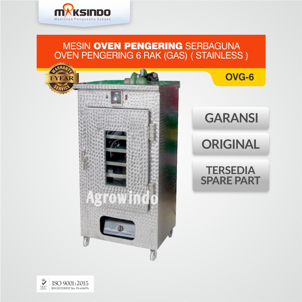 Maksindo Mesin Oven Pengering Serbaguna Stainless Gas AGR-OVG6SS