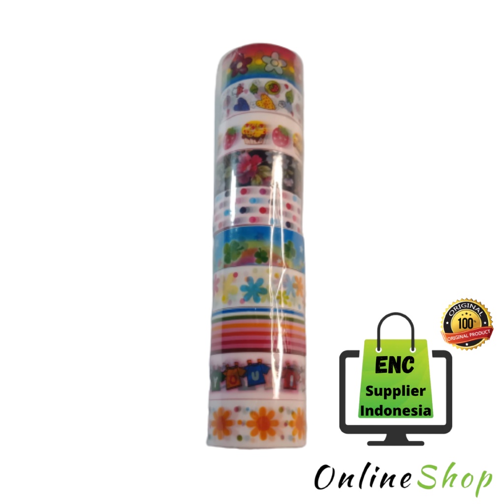 

bazic 10 buah isolasi bergambar solatip motif solasi basic per slop - enc.sup