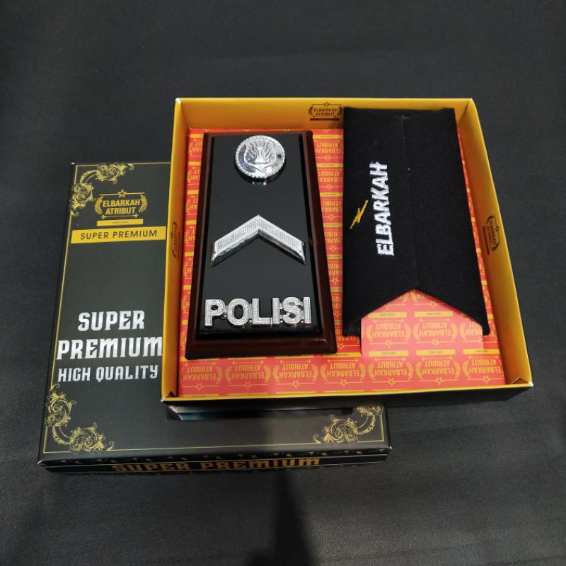 PANGKAT POLRI BINTARA ( BRIPDA, BRIPTU, BRIGADIR, BRIPKA, AIPDA, AIPTU) FUL AKRILIK LIS COKLAR TERBARU KUALITAS EXKLUSIVE