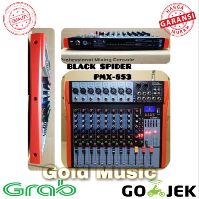 MIXER AUDIO 8 CHANNEL BLACK SPIDER PMX 853