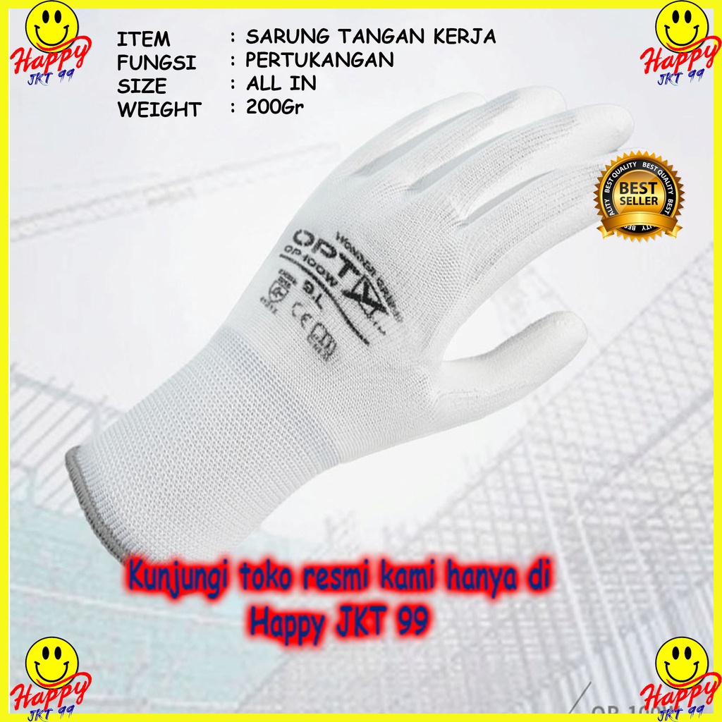 [ HAPPY JKT 99 ] SARUNG TANGAN KERJA TUKANG  POWER GRIP ANTI LICIN ANTI CUTTING DAN GUNTERO KACA DAN ANTI SLIP SAFETY GLOVES KEAMANAN PALM FIT