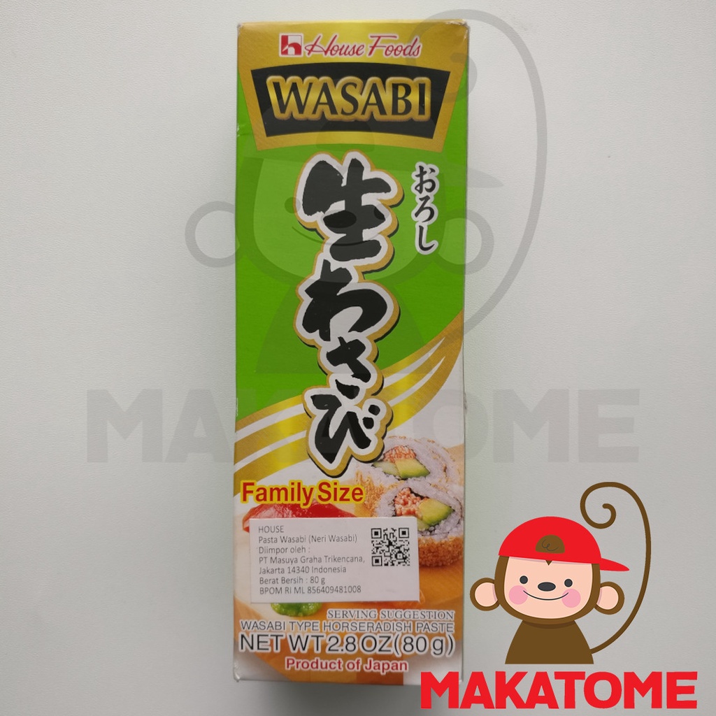 

House Neri Wasabi Tube Jumbo 80gr pasta paste 80 gr foods family pack