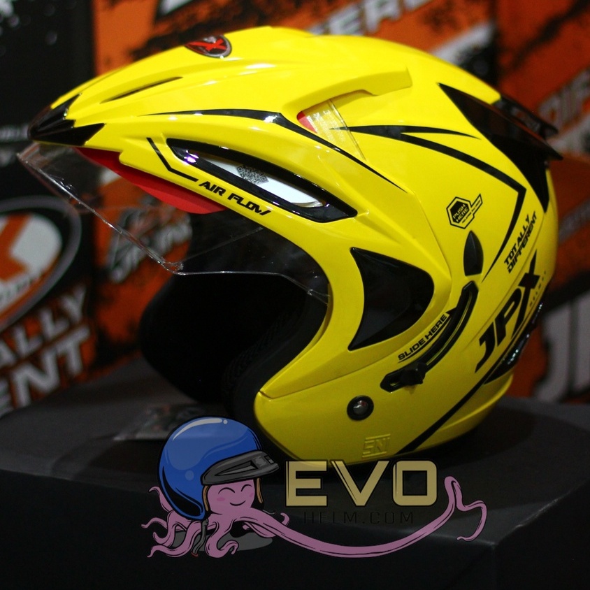 HELM JPX HALFFACE_JPX SUPREME -YELLOW LEMON / BLACK ( ONGKIR 2KG) JPX HALFFACE JPX SUPREME