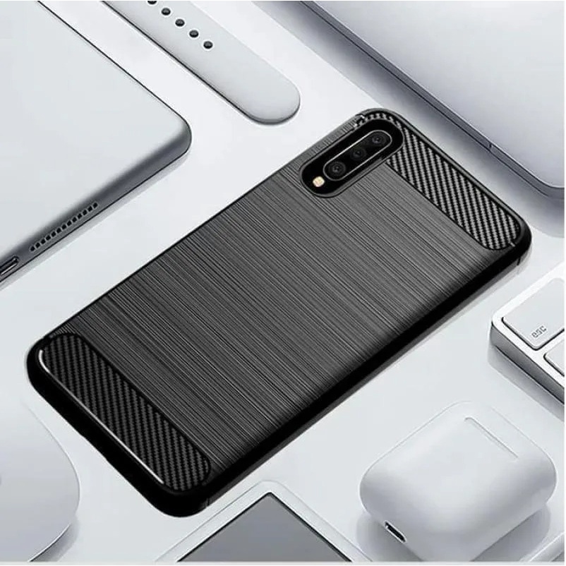 Case Slim Fit Carbon Samsung A50 A50S A30S 6.4 inchi Softshell Fiber Multi Carbon Anti Melar Elastis