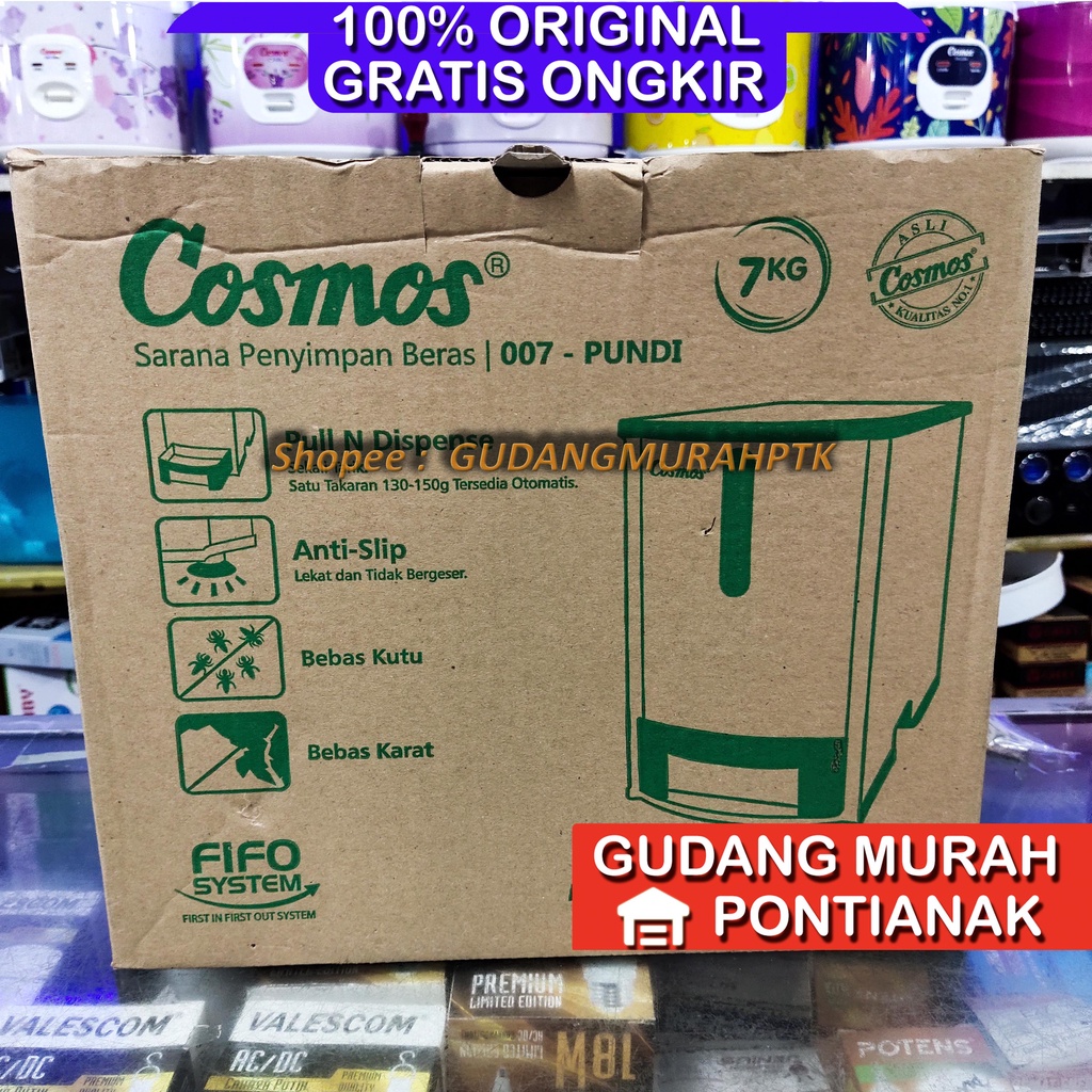 Ricebox Cosmos Tempat Beras 007 PUNDI 7KG Kotak Penyimpanan Beras