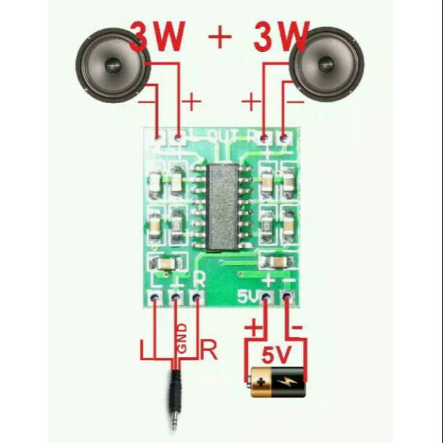 Modul Kit Mini Power Amplifier PAM8403 Class D Stereo
