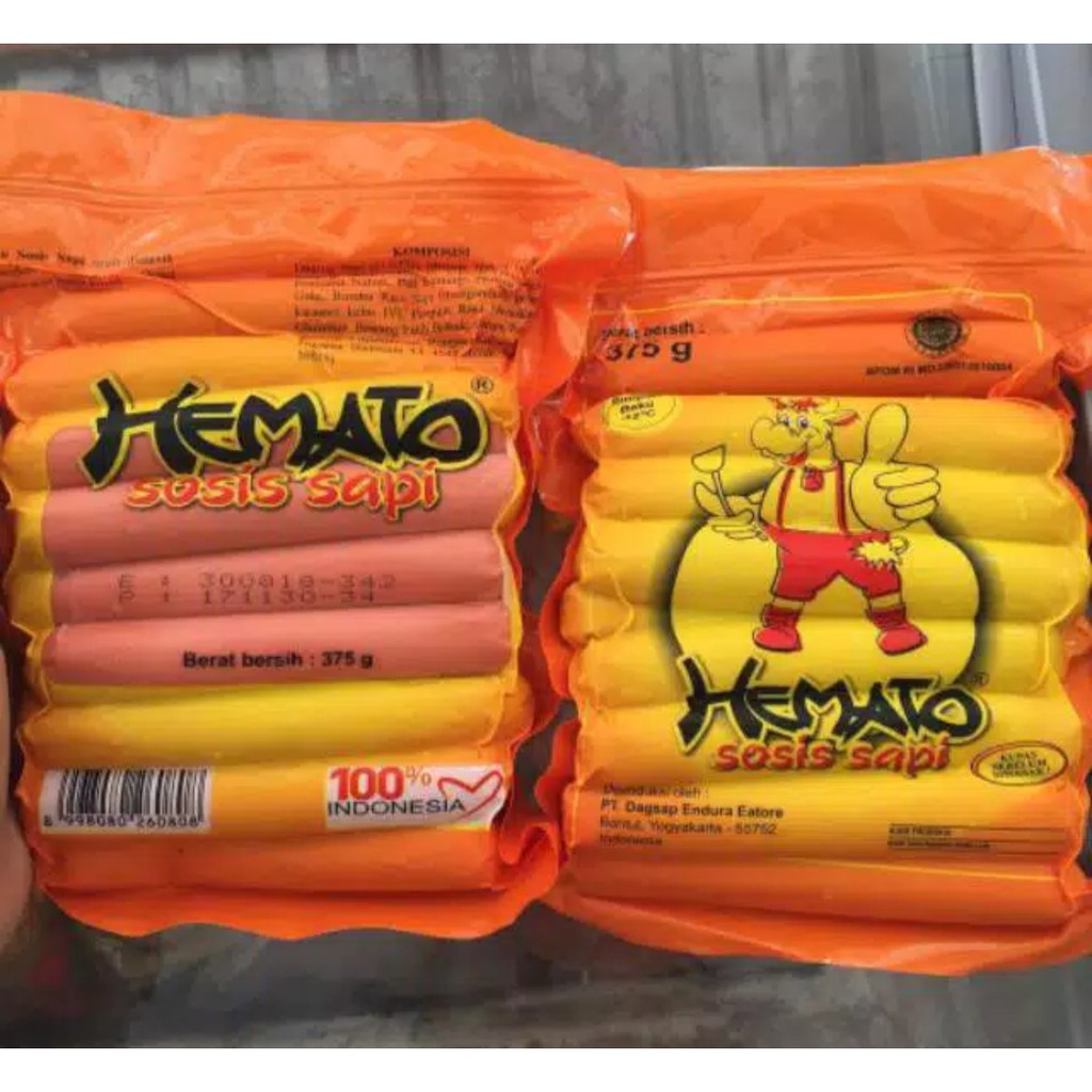 

Hemato Sosis Sapi & Ayam isi 40 batang / 1kg Beef Chicken Sausage