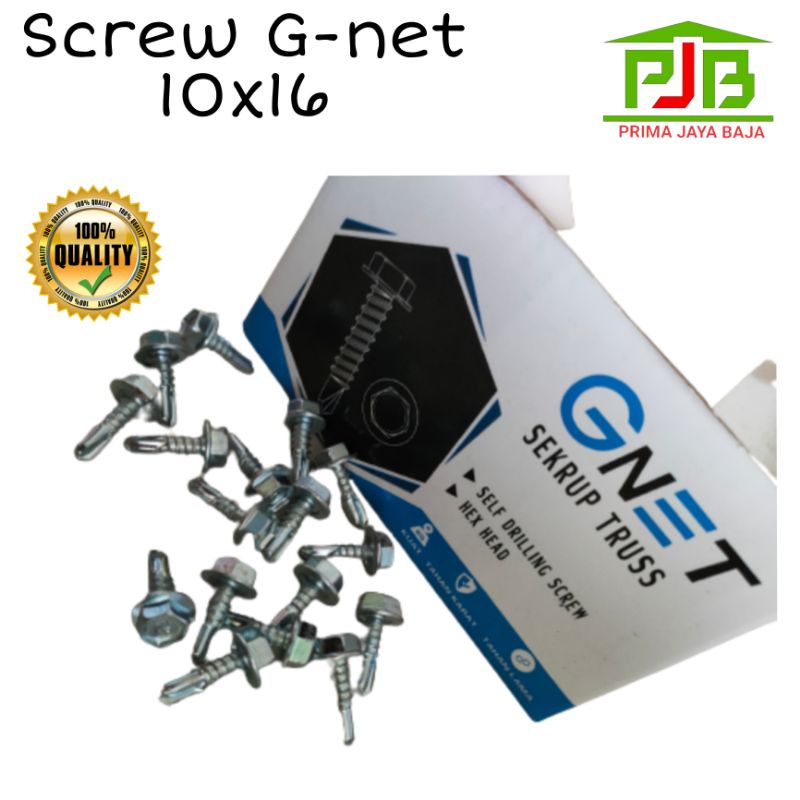 Jual Baut Chanal/ Reng Baja Ringan Screw G-net 10x16 isi 200pcs ...