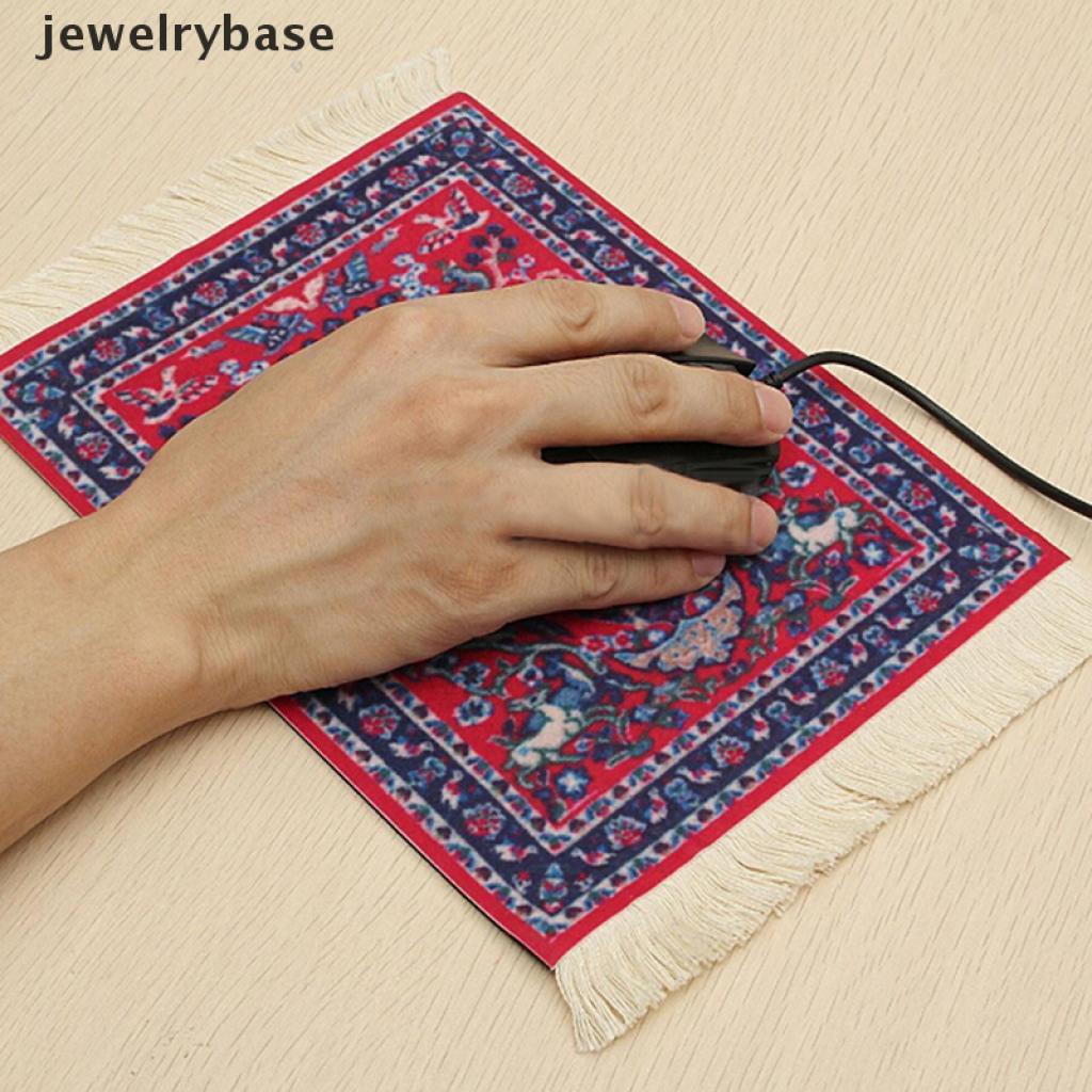 (Base) Mouse pad Bentuk Persegi Panjang Motif Persia Aksen Rumbai