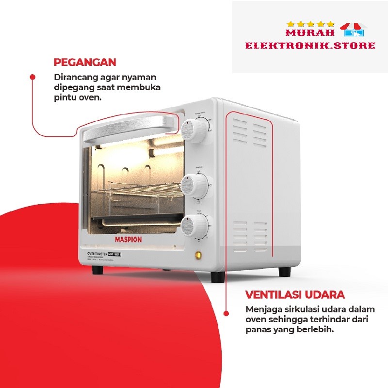 Maspion MOT 1801 S Tungku Pemanggang Oven Toaster 18 Liter
