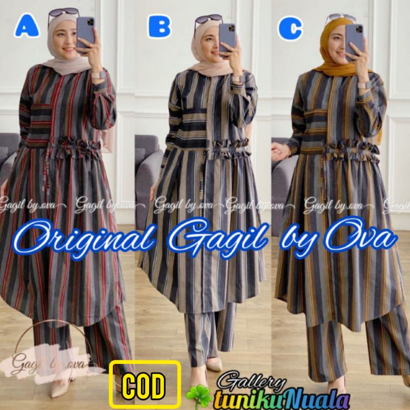 BAJU SETELAN STELAN WANITA FASHION MUSLIM SYAFINA SET ORI GAGIL BY OVA ORIGINAL