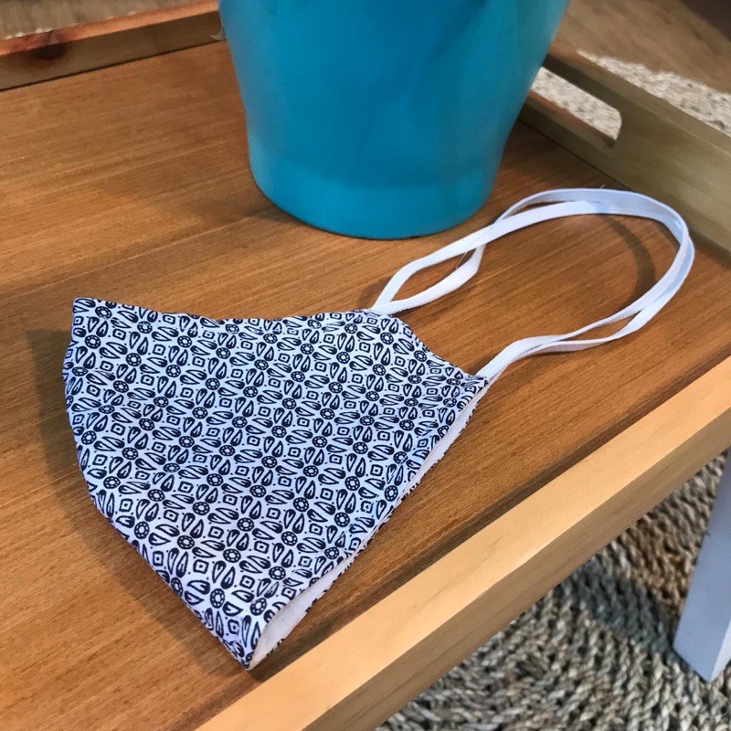 masker kain katun motif tali headloop(hijab)