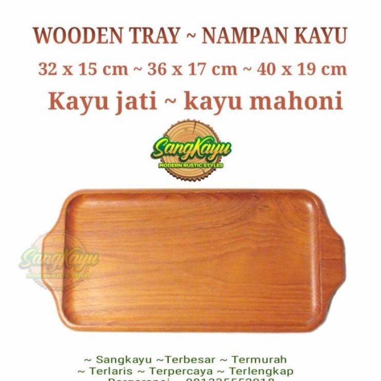 Wooden serving tray nampan kayu jati mahoni baki kayu nampan saji