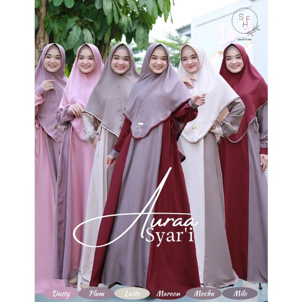 AURAA SYAR'I by SHAFIFAH#Gamis PO#Gamis ready September akhir