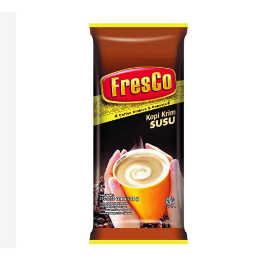 

Fresco Kopi Krim Susu 28 gr Sachet Pack (Isi 10 Sachet)