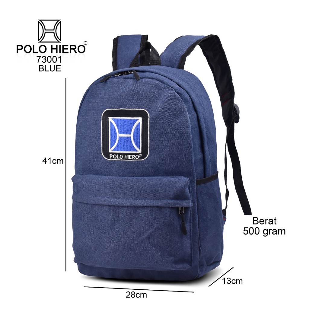 (Toko OB) Tas Murah Fashion Sekolah Polo Hiero 73001 Tas Pria Ransel Wanita Laptop Backpack Tas Pria Kerja