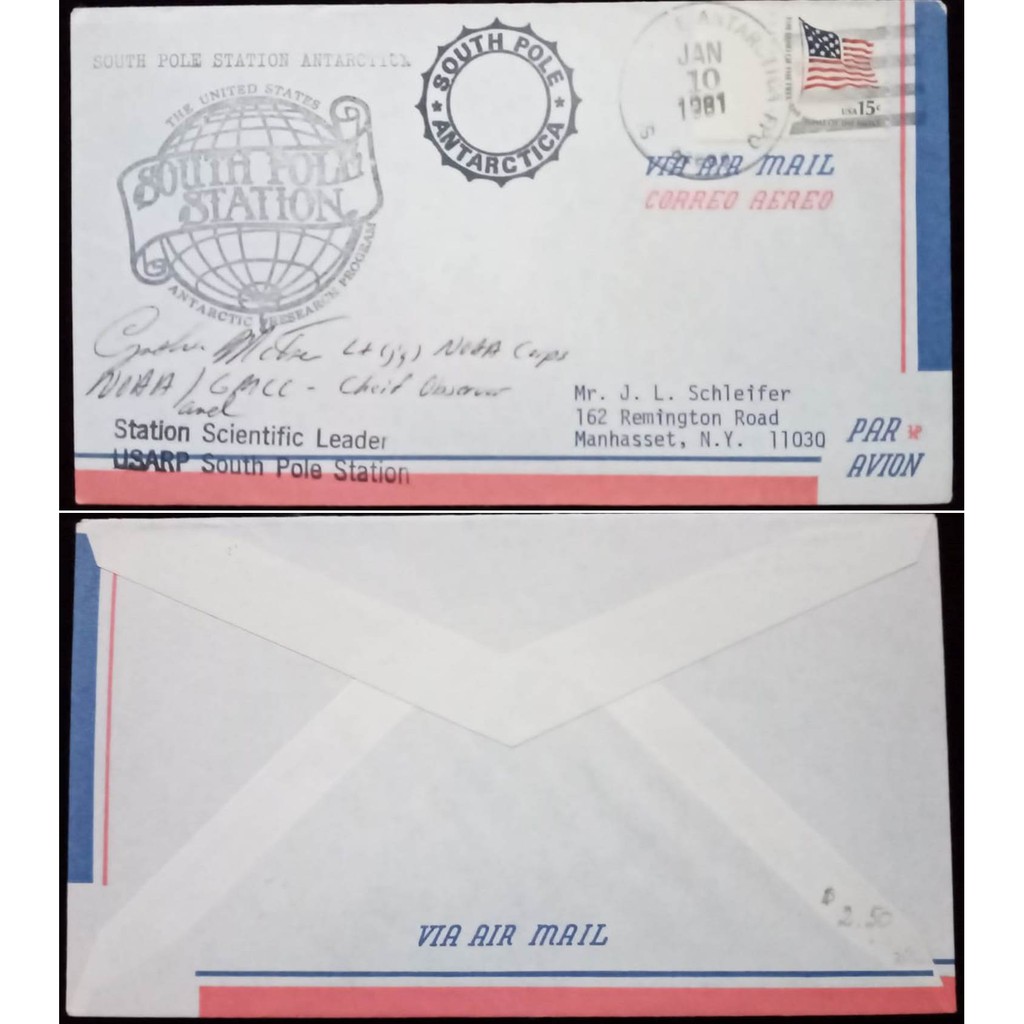 Stamped Envelope/ Amplop Perangko Amerika/ USA Antarctic South Pole 1981