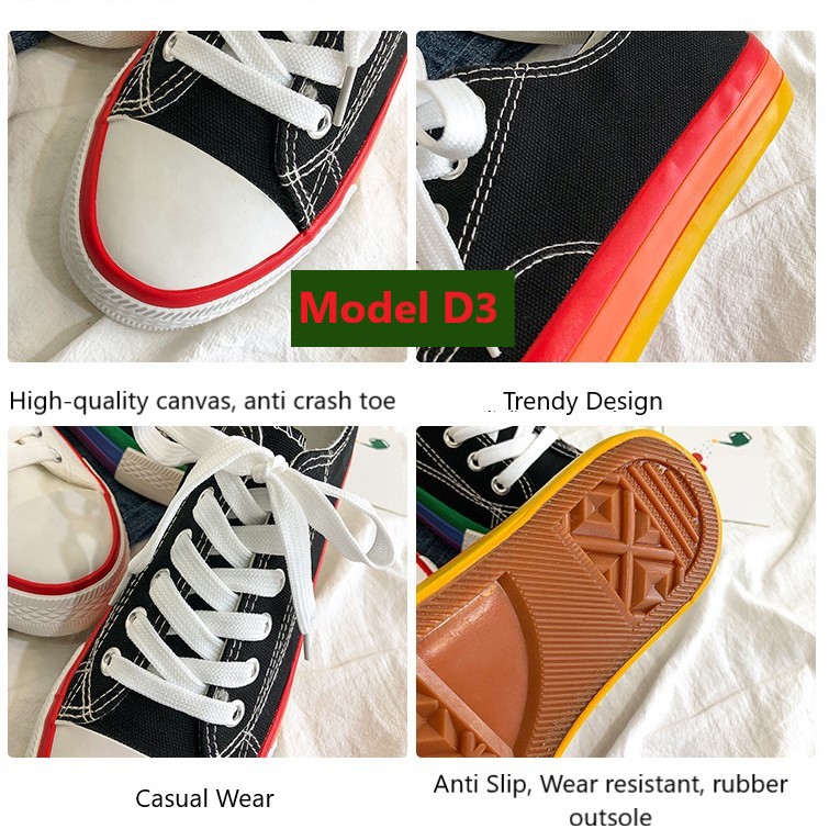 Sepatu Sneakers Wanita Import Warna-Warni Sepatu Olahraga Cewek Sepatu Hitam Perempuan SP-058