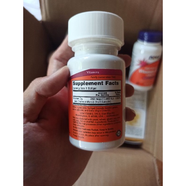 Now Foods Vitamin D3 10000 iu 120 Softgels