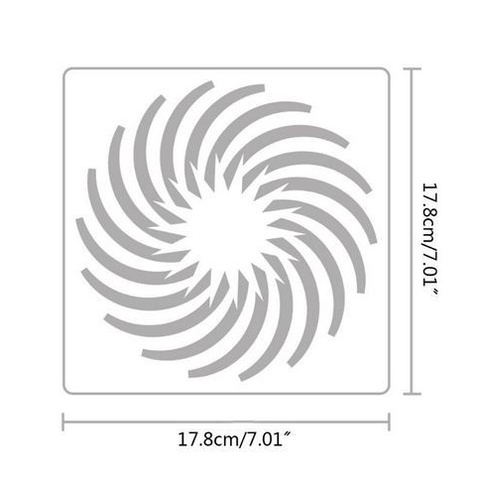 Plastic Stencil - Stensil Dekorasi Motif_GRS18 (17.8x17.8cm)