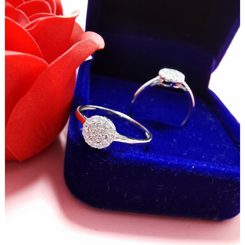 Cincin Perak 925 perhiasan Lokal 1-1.1 gram Cincin Bula White Rodium