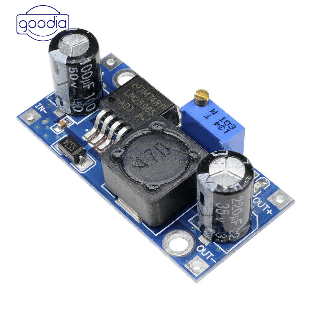 Modul Konverter Buck Step Down Dc-Dc 1.23v-30v Lm2596 Output Sumber Daya Listrik