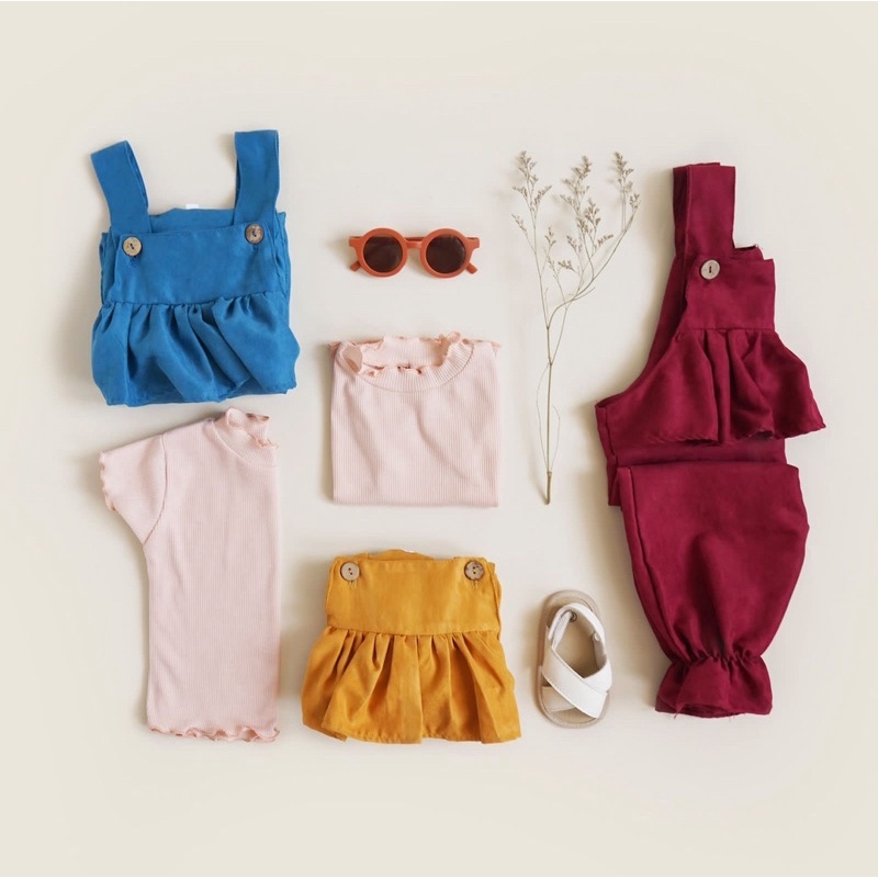 CYA Ruffle Overall Anak 1-5thn (Free Kaos Inner)
