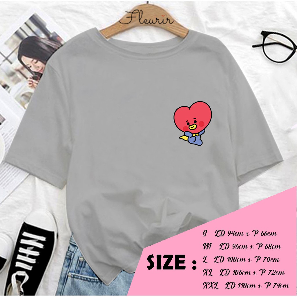 FLEURIR - KAOS TATA KPOP WANITA DEWASA LENGAN PENDEK TUMBLR TEE UNISEX