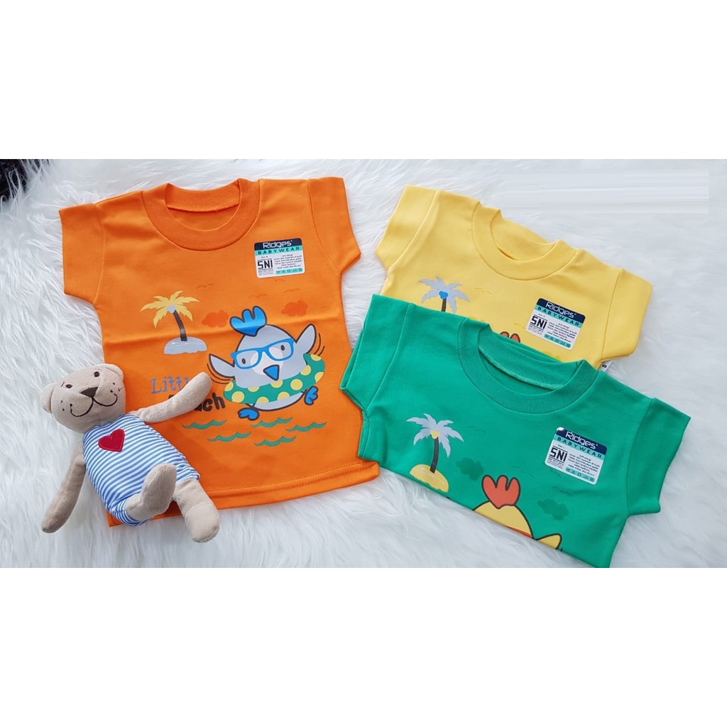 Promo,Baju Atasan Kaos Anak Ridges Warna Polos Tua (Motif Random)