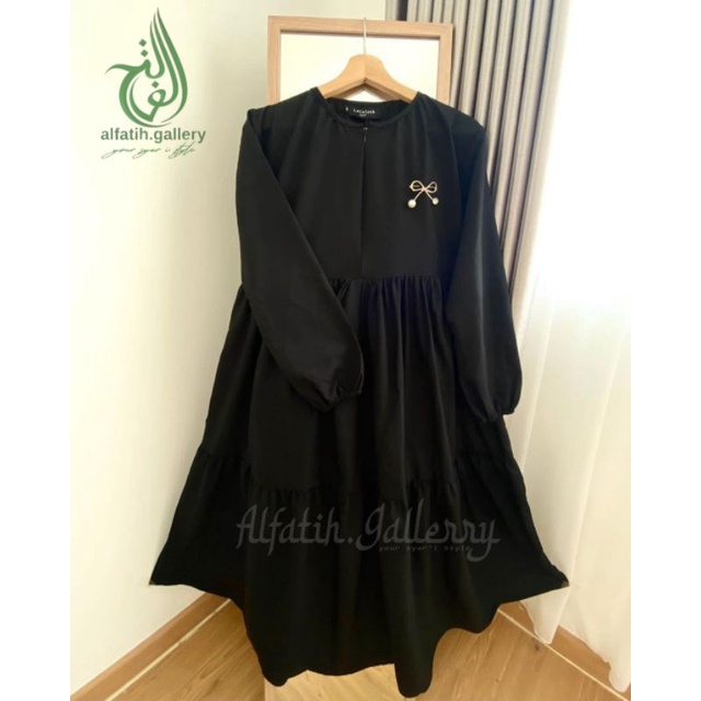 tunik midi dress simpel bahan itycrep premium