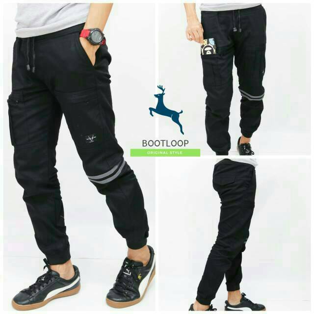 Celana Joger Jogger Pants Pria Wanita Joger List Stripe Panjang Cowo Dewasa