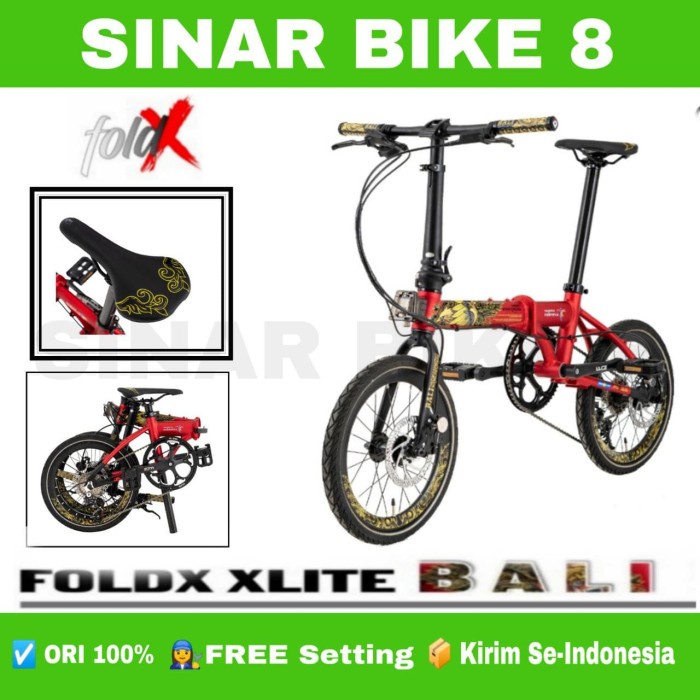 Sepeda Lipat Ukuran 16 Inch ELEMENT FOLDX XLITE 10 Speed Edisi BALI Folding Bike