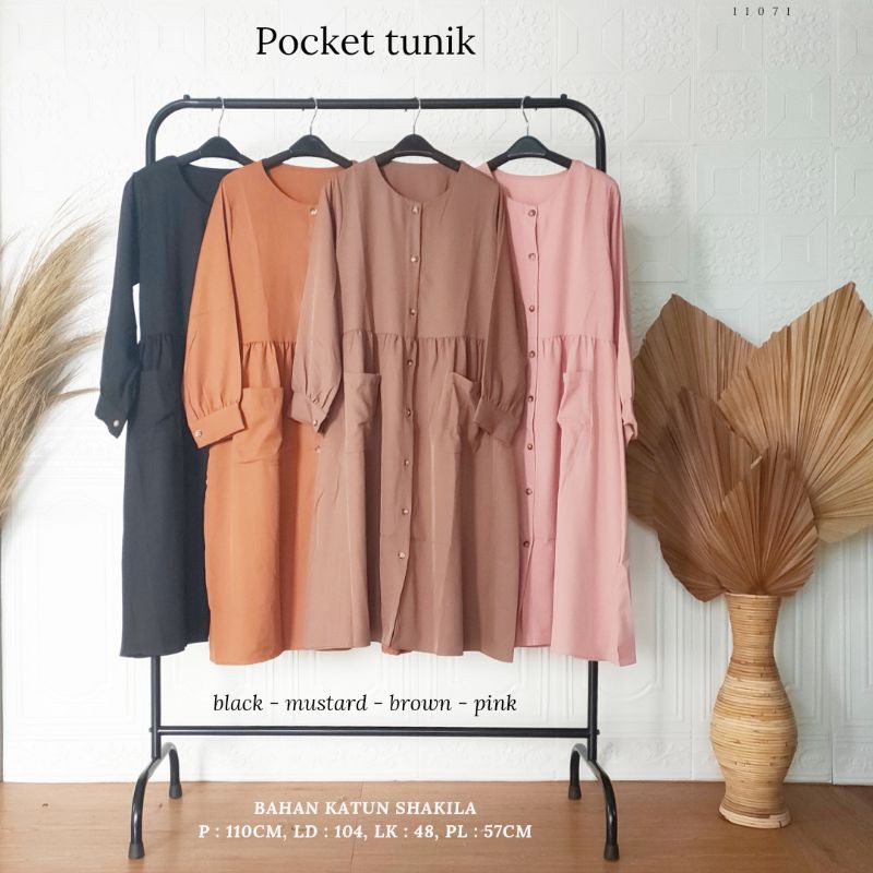 Pocket tunik / tunik polos / tunik murah / tunik polos jumbo / tunik katun polos