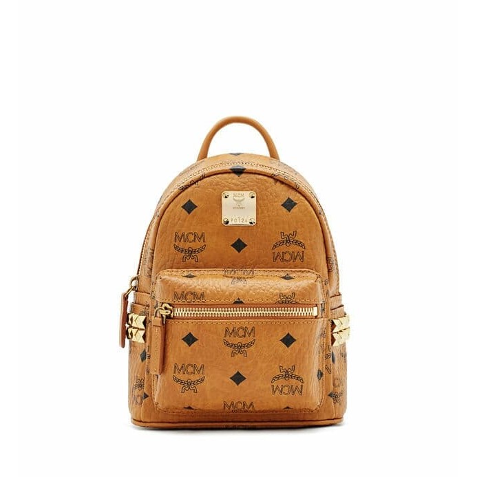 auth mcm stark bebeboo xmini backpack cognac
