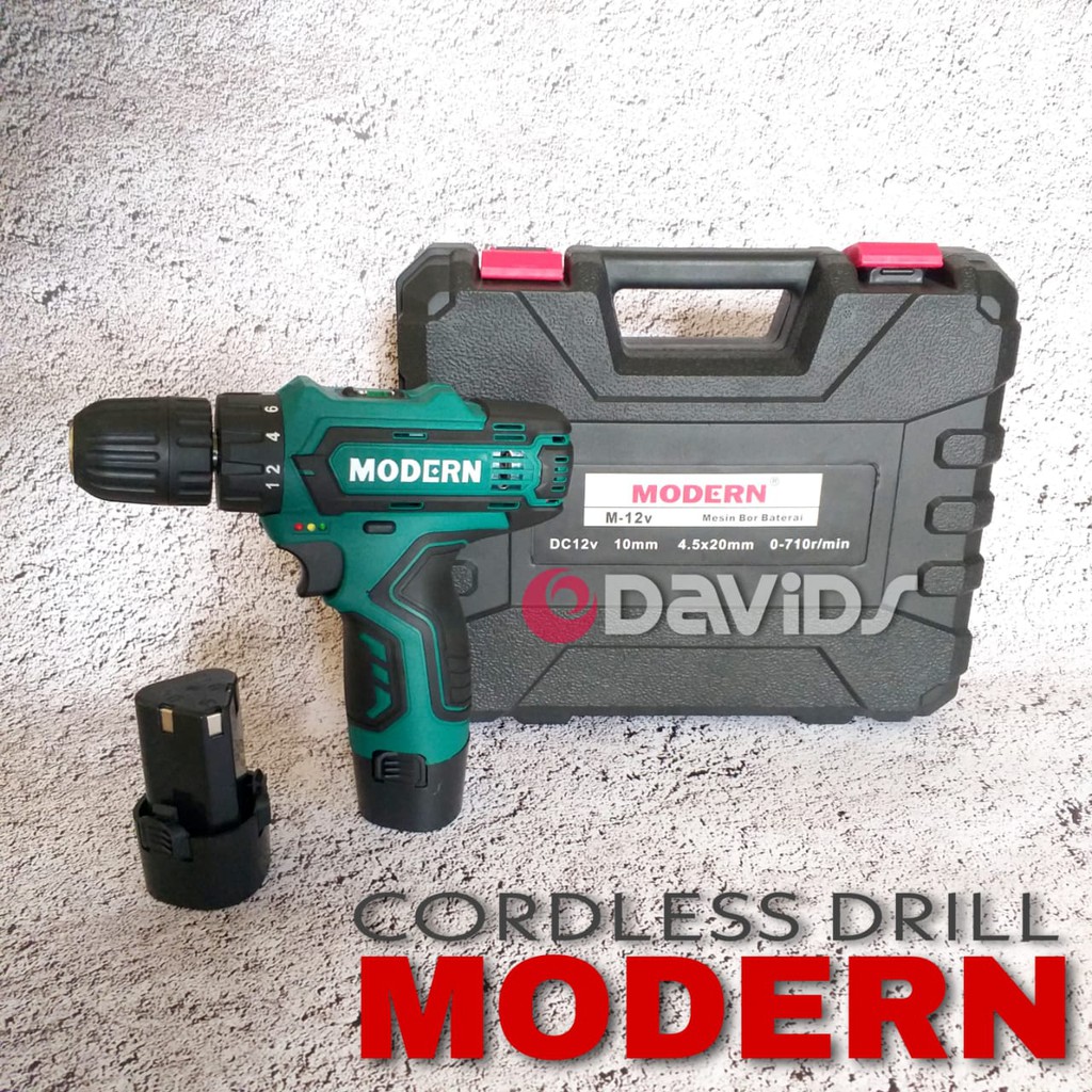 Modern Mesin Bor Charger Cas Cordless Baterai 12V