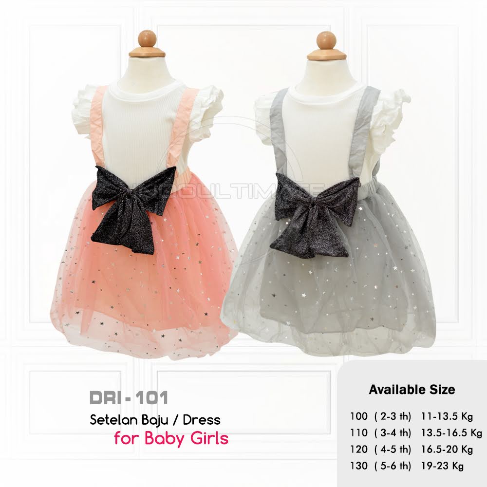 DRI-101 Setelan Baju Rok Tile Import Premium Anak Bayi Balita Dress Bayi Perempuan Overall Gaun Dress Tutu Import Sparkle Kaos Bayi Cewek Pakaian Anak Bayi Balita