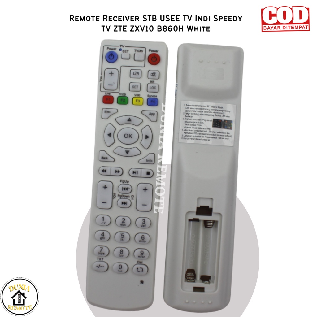 Remot Remote Receiver STB USEE TV MY REPUBLIC ZTE B860 V8 , V9 HUAWEI