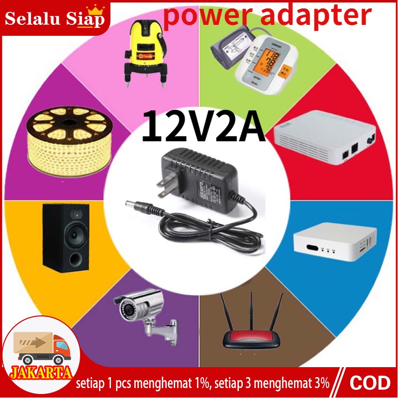 Adaptor Multifungsi untuk mengubah tegangan AC 220v menjadi DC 12V 2A