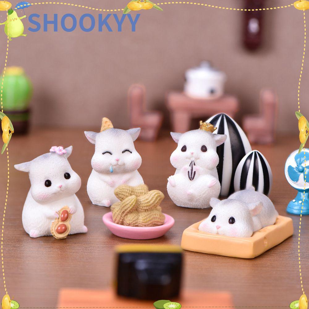 CHOOKEY Home Decor Hamster Figurines Desktop Miniature Ornaments Mini DIY Micro Crafts Fairy Garden Landscape