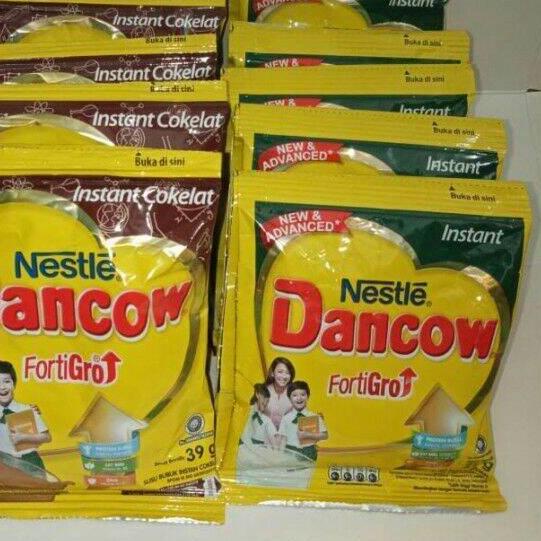 

Grosir ♕ Susu Dancow fortigro sachet renceng putih 39 gr / coklat 27 gr x 10 sachet***