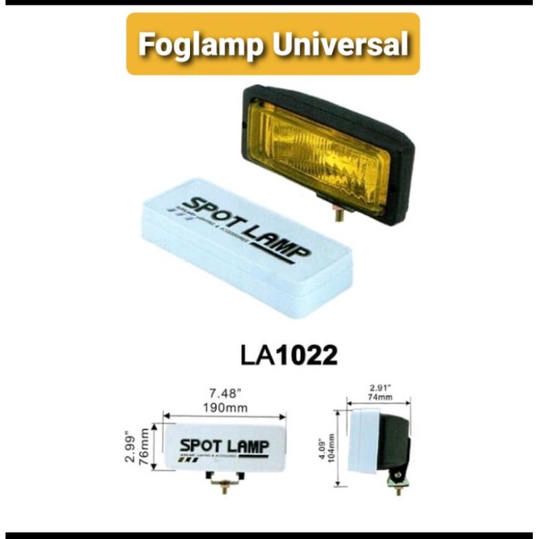 LA1022 FOGLAMP UNIVERSAL MOTOR MOBIL KOTAK KACA CLEAR YELLOW