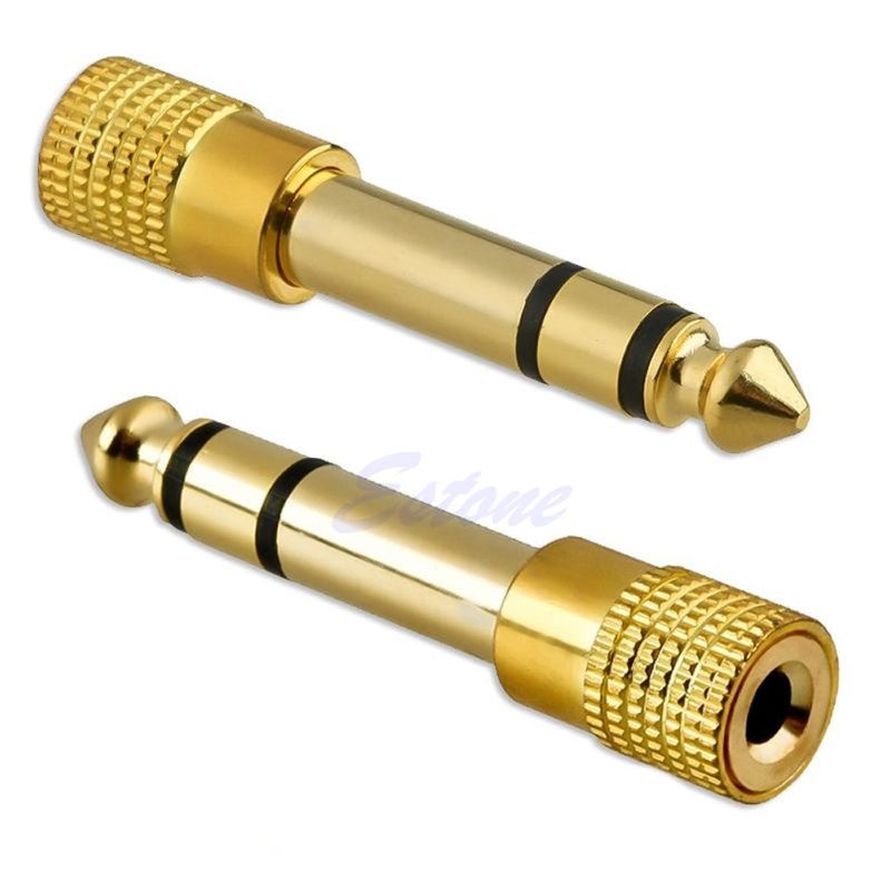 btsg Gold Audio Female 6.3mm 1/4&quot; Male to 3.5mm 1/8&quot; Stereo Plug Adapter Converter