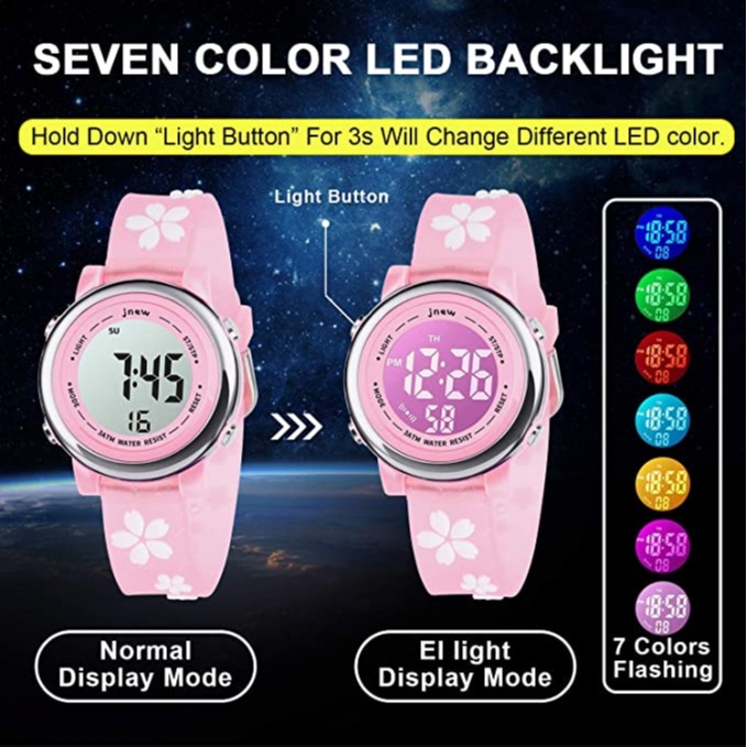 100% ORIGINAL JNEW Light Watch Jam Tangan Anak TK SD Laki-laki Perempuan Bisa Menyala Anti Air