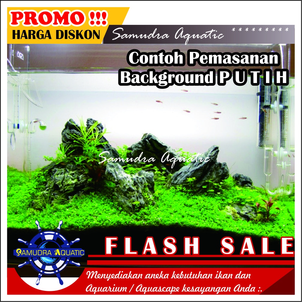 Background Aquarium (LEBAR 60CM), Background Aquascape PROMO! Stiker Skotlet 60cm, Stiker Aquarium 60 cm, GRATIS SELONGSONG